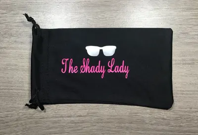 Microfiber pouch printed with a business logo