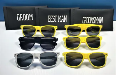 YELLOW WAYFARER SUNGLASSES Personalized for team sport, birthday party, girls getaway. Such a fun color!