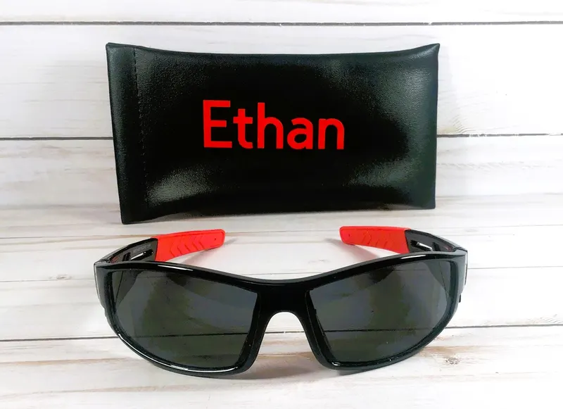 Personalized Sports Sunglasses: Ferrari Logo, Free Engraving