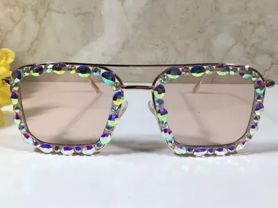 GLAMOUR CRYSTAL SUNGLASSES Personalized Free with a Name. Free Glitter Case. A real Show Stopper!
