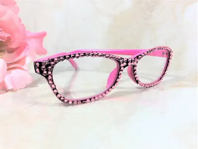 FABULOUS PINK CRYSTALS surround the Black and Pink Frame. Exceptional quality. For a gift or birthday. Free Faux Leather