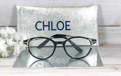 CLASSIC ROUND READERS. Personalized Glitter Case with a Name. +1.50