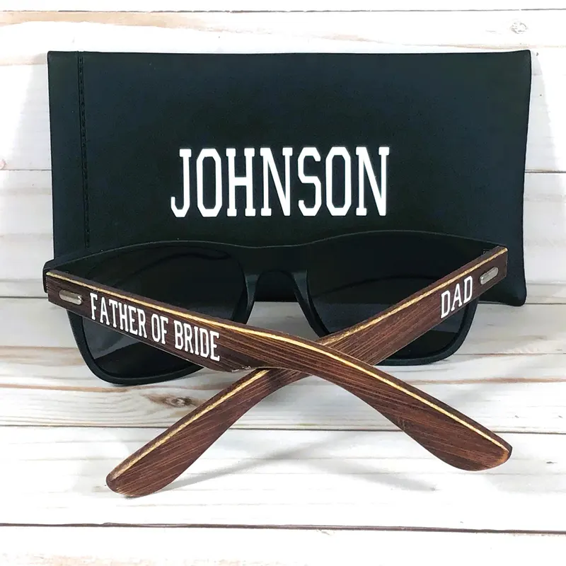PERSONALIZED BAMBOO SUNGLASSES. For sports activities, birthday gift, wedding gift. Classic and sharp lookin'.