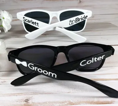 Personalized Bride & Groom Sunglasses - Wedding Favors, Honeymoon Gift