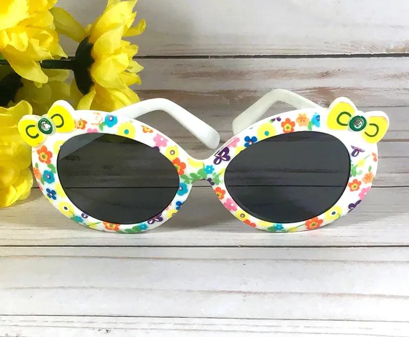 Personalized Flower Sunglasses: Engraved Kids Sunglasses with Bow