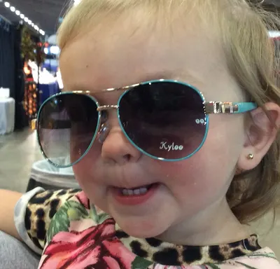 Engraved Aviator Sunglasses: Rhinestone Gem Frames, Baby-Toddler Gift