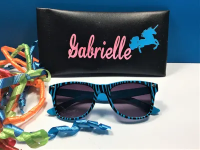 Personalized Zebra Sunglasses: Engraved Kids Wayfarer, Ages 2-4