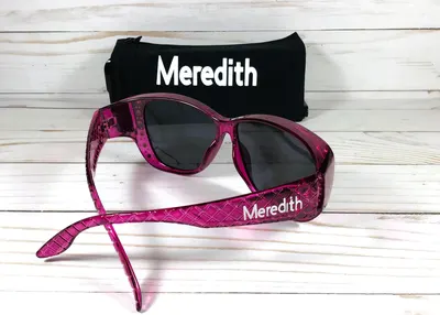 Rhinestone Fit Over Sunglasses: Personalized Engraved Name, Polarized Lenses